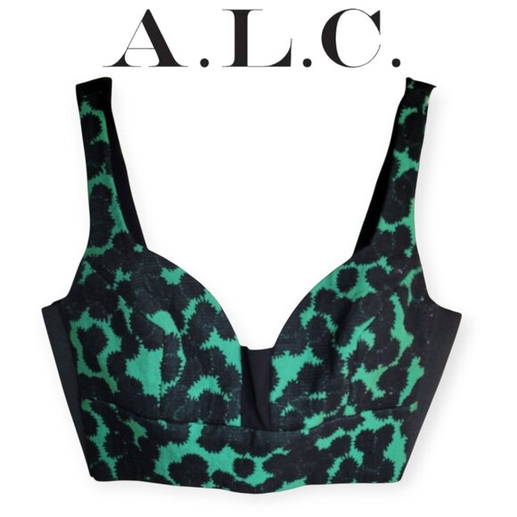 A.L.C. Black Green Morley Corset Croptop Size 2, EUC - Picture 9 of 10